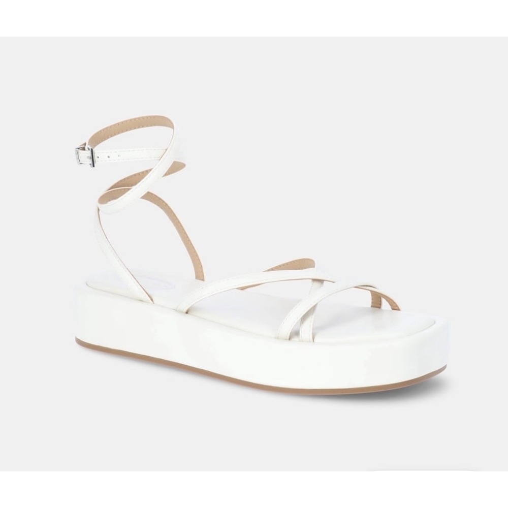 Scoop Womens Platform Strappy Sandal Bone Off-White Adjustable Strap Size 9 NEW